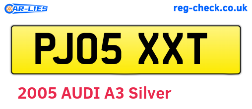 PJ05XXT are the vehicle registration plates.