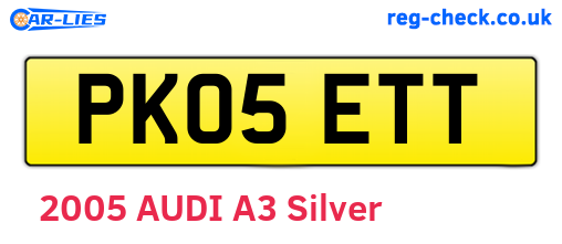 PK05ETT are the vehicle registration plates.