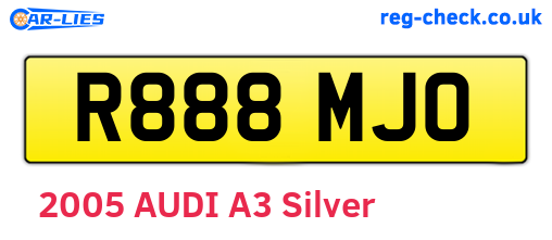 R888MJO are the vehicle registration plates.