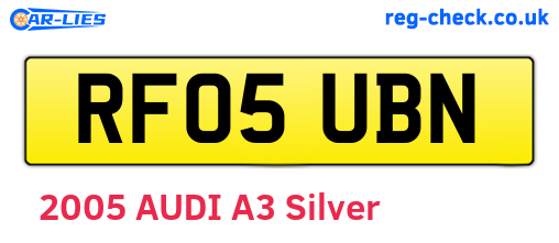 RF05UBN are the vehicle registration plates.