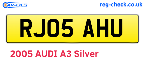 RJ05AHU are the vehicle registration plates.