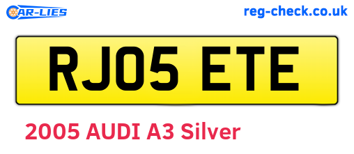 RJ05ETE are the vehicle registration plates.