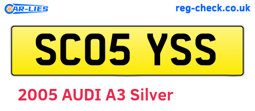 SC05YSS are the vehicle registration plates.