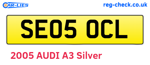 SE05OCL are the vehicle registration plates.