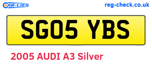 SG05YBS are the vehicle registration plates.