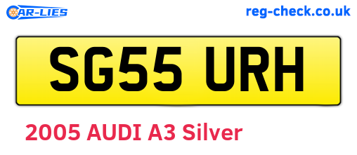 SG55URH are the vehicle registration plates.