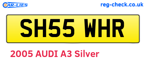 SH55WHR are the vehicle registration plates.