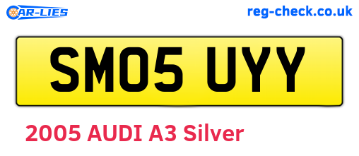 SM05UYY are the vehicle registration plates.