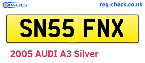 SN55FNX are the vehicle registration plates.