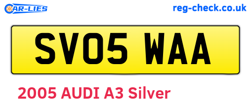 SV05WAA are the vehicle registration plates.