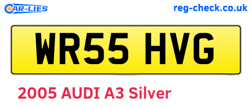 WR55HVG are the vehicle registration plates.