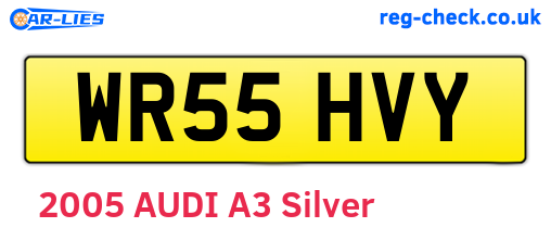 WR55HVY are the vehicle registration plates.