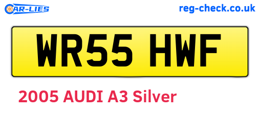 WR55HWF are the vehicle registration plates.