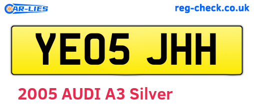 YE05JHH are the vehicle registration plates.