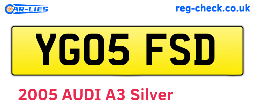 YG05FSD are the vehicle registration plates.
