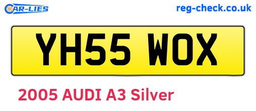 YH55WOX are the vehicle registration plates.