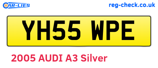 YH55WPE are the vehicle registration plates.