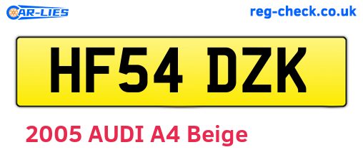 HF54DZK are the vehicle registration plates.