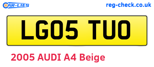 LG05TUO are the vehicle registration plates.