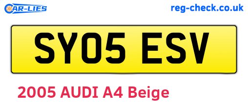 SY05ESV are the vehicle registration plates.
