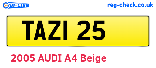 TAZ125 are the vehicle registration plates.
