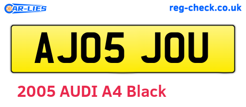 AJ05JOU are the vehicle registration plates.