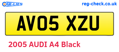 AV05XZU are the vehicle registration plates.