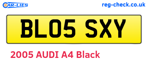 BL05SXY are the vehicle registration plates.