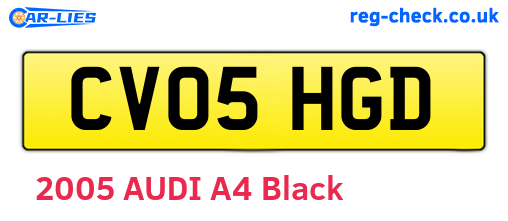 CV05HGD are the vehicle registration plates.