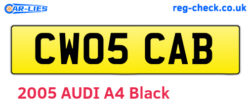 CW05CAB are the vehicle registration plates.