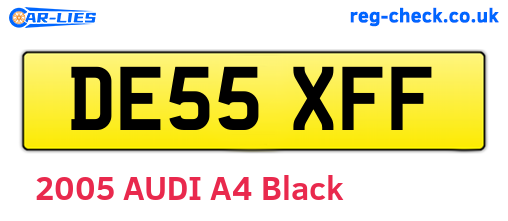 DE55XFF are the vehicle registration plates.
