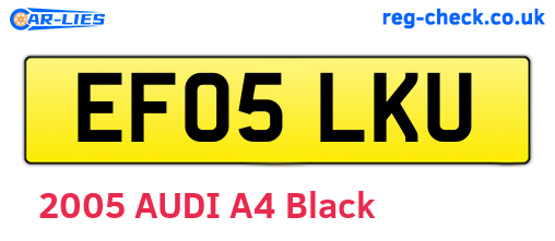 EF05LKU are the vehicle registration plates.