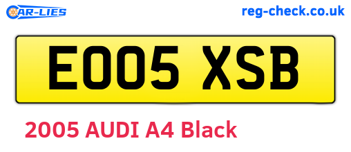EO05XSB are the vehicle registration plates.