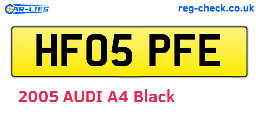 HF05PFE are the vehicle registration plates.