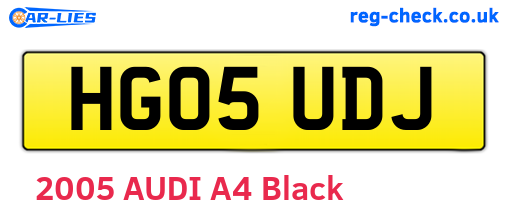 HG05UDJ are the vehicle registration plates.