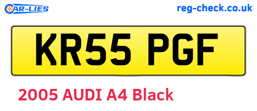 KR55PGF are the vehicle registration plates.