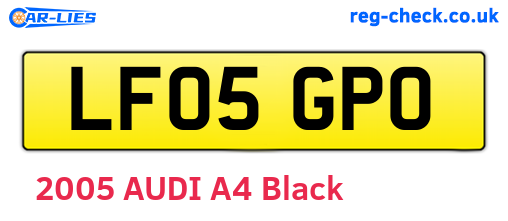 LF05GPO are the vehicle registration plates.