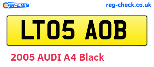 LT05AOB are the vehicle registration plates.