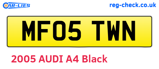 MF05TWN are the vehicle registration plates.