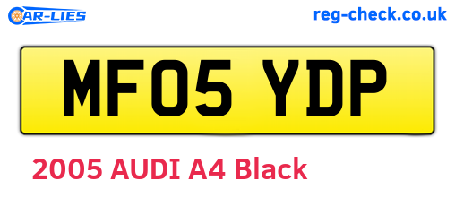 MF05YDP are the vehicle registration plates.