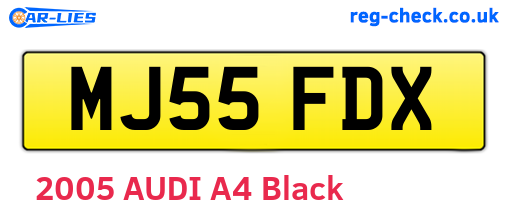 MJ55FDX are the vehicle registration plates.