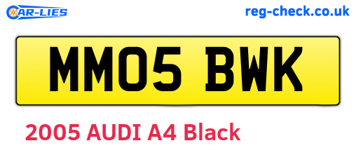 MM05BWK are the vehicle registration plates.