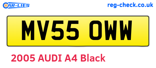 MV55OWW are the vehicle registration plates.