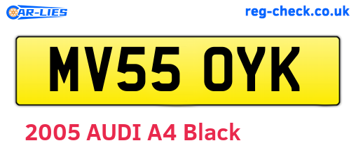 MV55OYK are the vehicle registration plates.