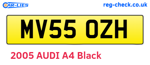 MV55OZH are the vehicle registration plates.