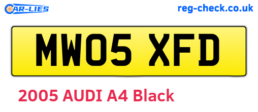 MW05XFD are the vehicle registration plates.