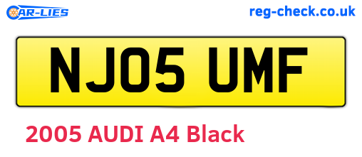 NJ05UMF are the vehicle registration plates.