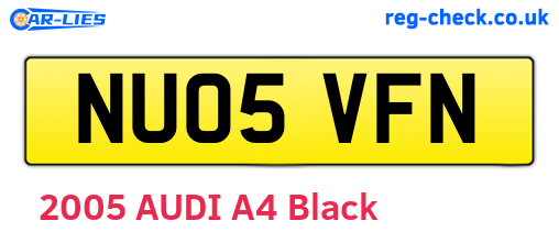NU05VFN are the vehicle registration plates.