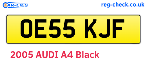 OE55KJF are the vehicle registration plates.