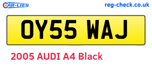 OY55WAJ are the vehicle registration plates.